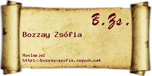 Bozzay Zsófia névjegykártya